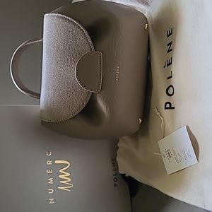 POLÈNE Number One Nano Bag - Taupe Textured leather